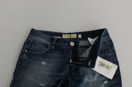 Acht Cotton Blue Washed Low Waist Skinny Cropped Jeans - Image 6