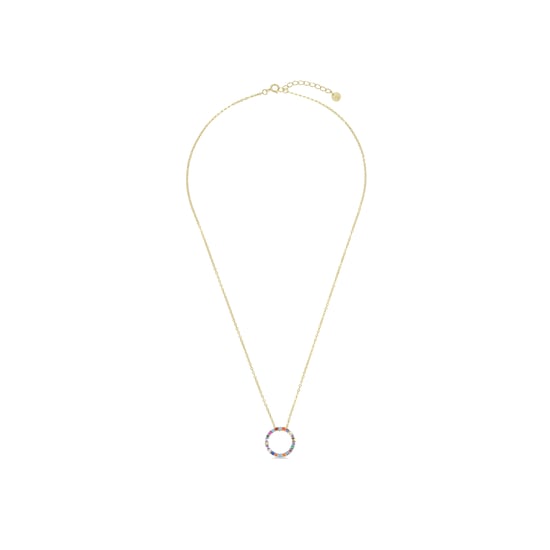 Luxenter hrius-halsband i 925 sterlingsilver och flerfärgade zirkoner med 18 karats gulguldplätering - Image 3
