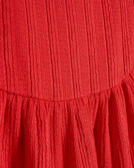 River Island Womens Midi Dress Petite Red Textured Fabric Sleeveless - Image 4