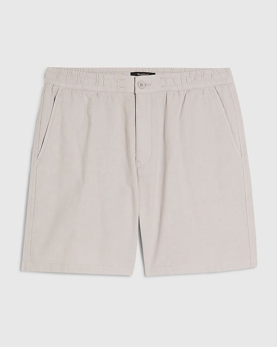 River Island Mens Shorts Grey Regular Fit Linen Pull On Zipped Button - Image 6