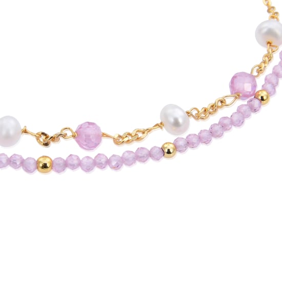 Luxenter 925 Sterling Silverarmband med rosa kristall i 18K gult guld - Rius - Image 4
