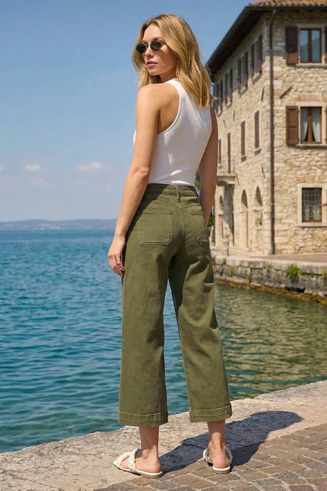 Wide Leg Stretch Culottes - Image 2