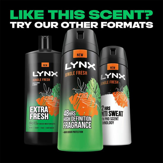 Lynx 3 in 1 Body, Face & Hair Wash Shower Gel Extra Fresh Jungle Fresh 700ml - Image 4