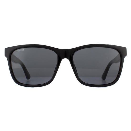 Gucci Rectangle Mens Black Grey Sunglasses - Image 1