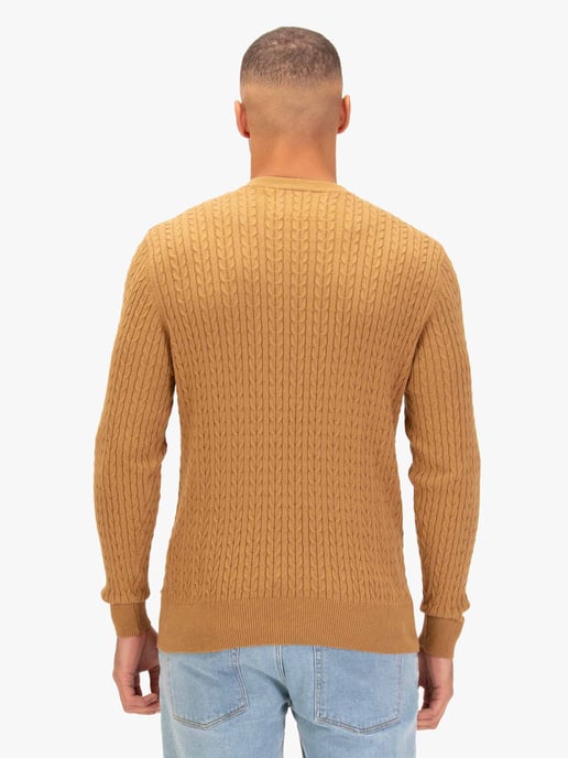 Luke 1977 Men's The Hamptons Textured Knitted Jumper in Yellow - Image 4