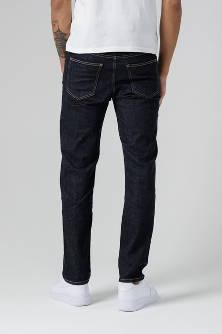 Dark Navy Organic Cotton Blend Slim Fit Mid-Rise Denim Jeans - Image 2