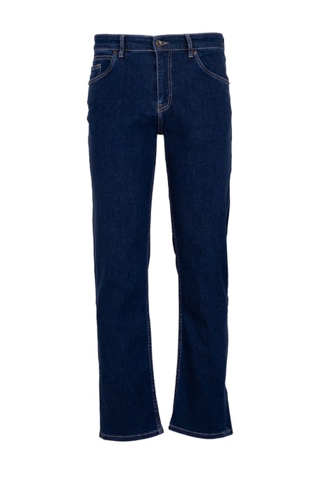 Dark Blue Organic Cotton Blend Slim Fit Mid-Rise Denim Jeans - Image 6