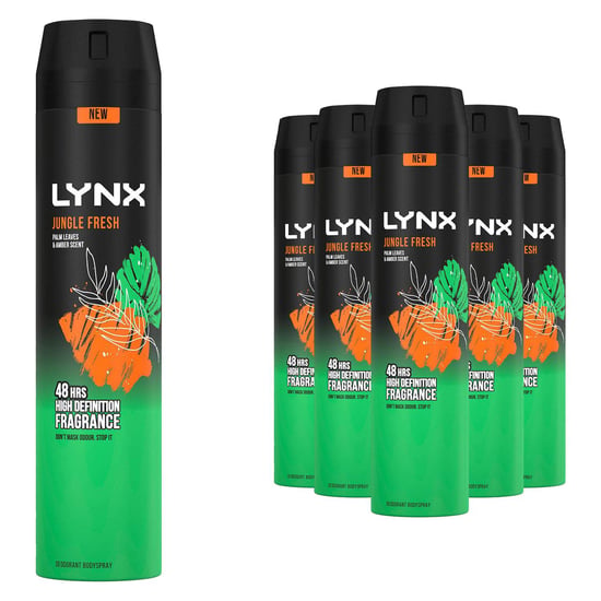 Lynx XXL Body Spray Jungle Fresh 48H High Definition Fragrance Deo 250ml, 36pack - Image 1