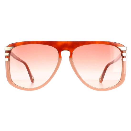 Chloe Aviator Womens Shiny Blonde Havana Orange Gradient CH0104S - Image 1