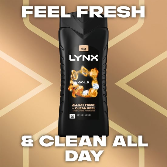 Lynx Gold 12H Refreshing Energy Boost Shower Gel Bodywash, 500ml - Image 4