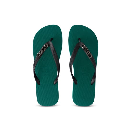 Zilverkleurige kleine teenslipper bosgroen - Image 1