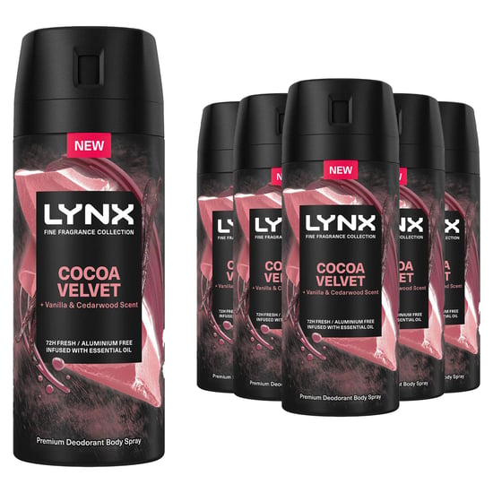 Lynx Body Spray Fine Fragrance Collection Cocoa Velvet for Men 150ml, 36 Pack - Image 1
