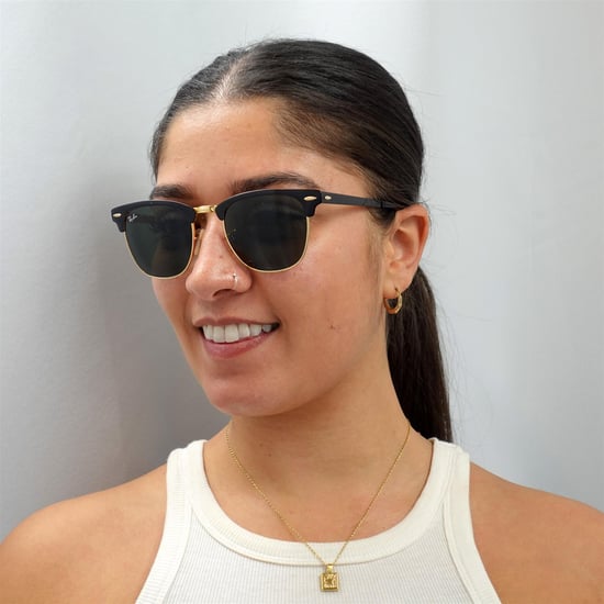 Ray-Ban Sunglasses Clubmaster Metal RB3716 187 Gold Top On Black Green - Image 6