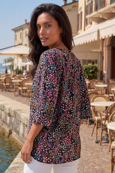 Ditsy Floral V-Neck Kimono Top - Image 3
