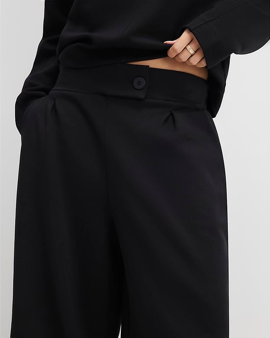 River Island Womens Wide Leg Trousers Black Tailored Jersey - Image 2