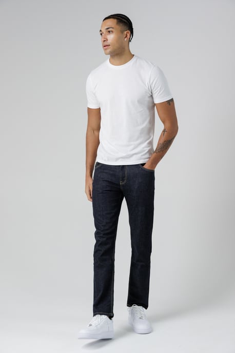 Dark Navy Organic Cotton Blend Slim Fit Mid-Rise Denim Jeans - Image 4