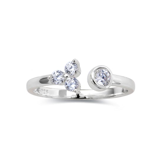 Luxenter ring, 925 sterling zilver, lialt en glanzende zirkonia met gerhodineerde afwerking - Image 6