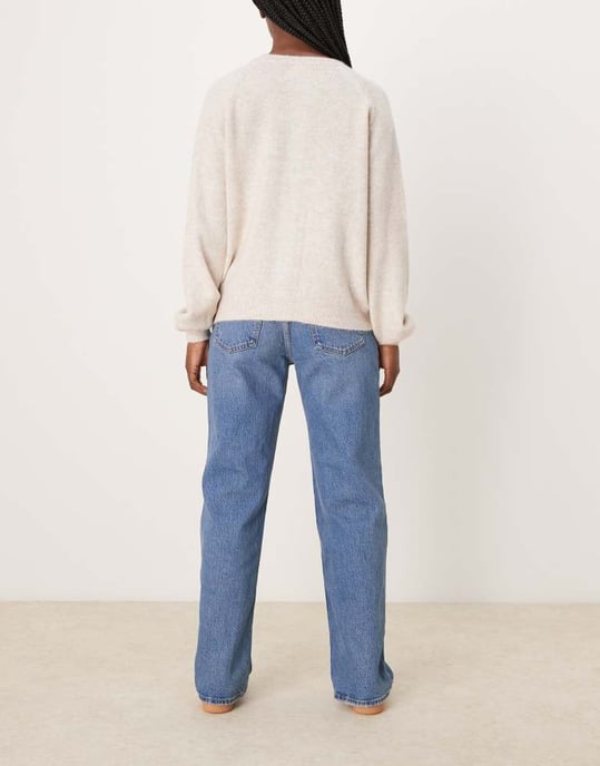 Abercrombie & Fitch baggy low rise fit jeans in mid blue - Image 3