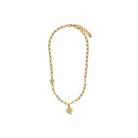 Luxenter Blomma halsband i glänsande zirkonia, 18k guldfinish - Image 3