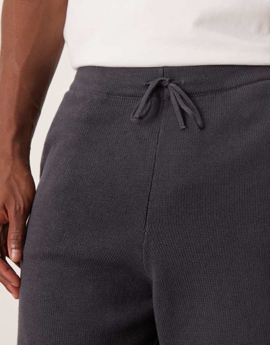 ASOS DESIGN överdimensionerade medeltunga stickade bomullsshorts co-ord i kolgrå - Image 2