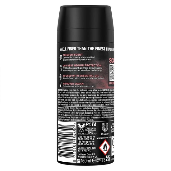 Lynx Body Spray Fine Fragrance Collection Cocoa Velvet for Men 150ml, 36 Pack - Image 2