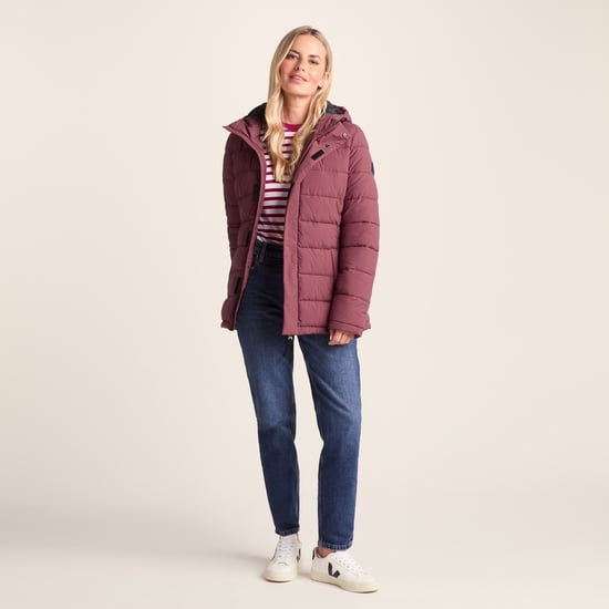 Sleight Womens Padded Short Parka Burgundy - Image 3