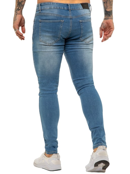 Enzo heren skinny super stretch denim jeans - Image 4