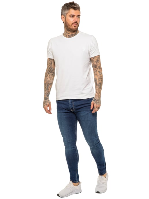 Enzo Mens Skinny Super Stretch Denim Jeans - Image 4