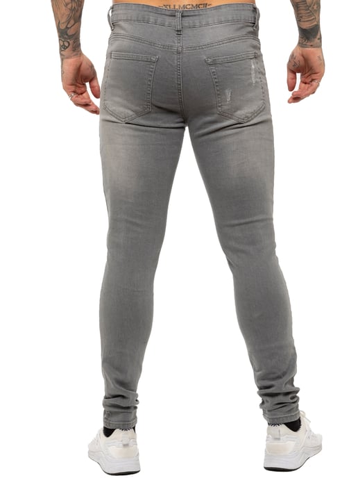 Enzo Mens Skinny Ripped Jeans - Image 4