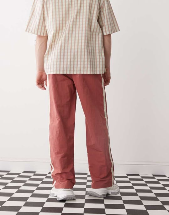 Prohibited stripe trackpants in red - Image 2