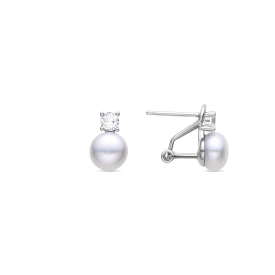 Luxenter 925 Sterling Silver Örhängen med Vit Rhodiumpläterad Pärla - Ohrun - Image 1