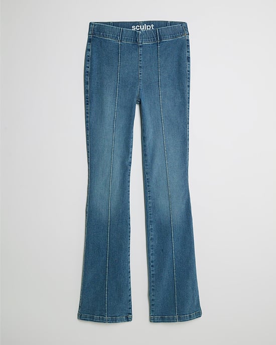 River Island Womens Flared Jeans Blue High Rise Pull On - Image 6