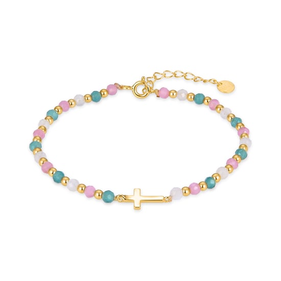 Luxenter 925 Sterling Zilveren Armband met Veelkleurig Kristal afgewerkt in 18K geel goud - Liwa - Image 1