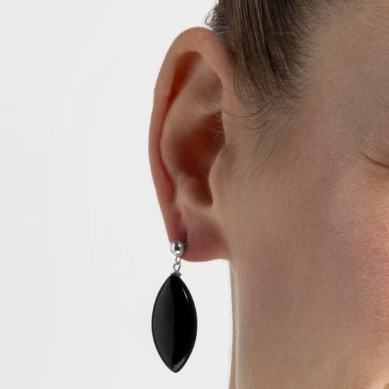 Luxenter ayom earrings of 925 sterling silver and onyx rhodium plated finish - Image 3
