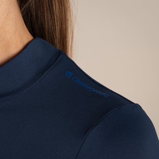 Craghoppers Womens/Ladies Nosilife Mock Neck Long-Sleeved Golf T-Shirt (Blue Navy) - Image 4