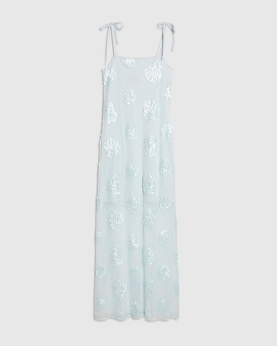 River Island Womens Maxi Dress Blue Sleeveless Cornelli Shell Strap - Image 6