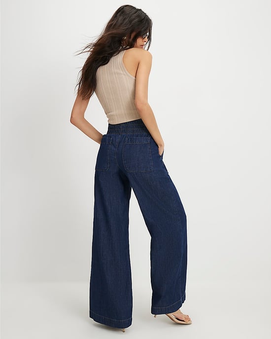 River Island Womens Wide Leg Jeans Blue Pull On - Image 3