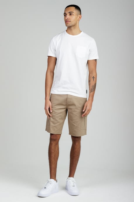 Stone Cotton Cargo Shorts - Image 3