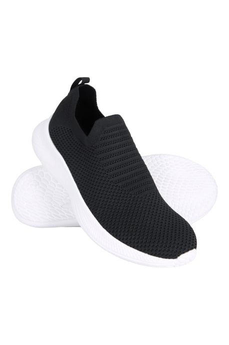 'Glade' Women's Slip On Comfort Shoes Casual Lightweight Breathable Trainers Black - Image 1