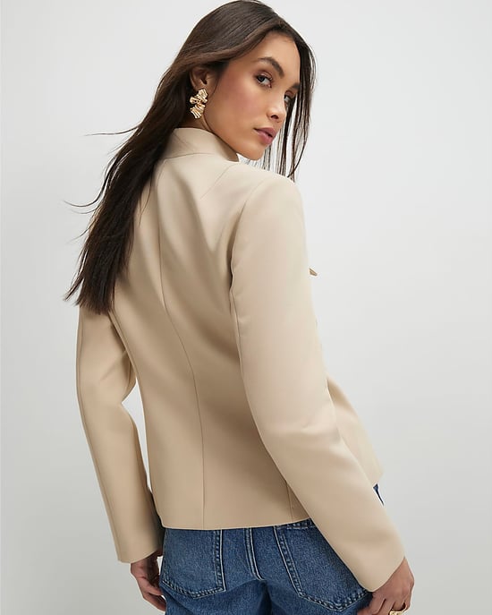 River Island Womens Jacket Beige Pocket Detail Structured Button - Image 3