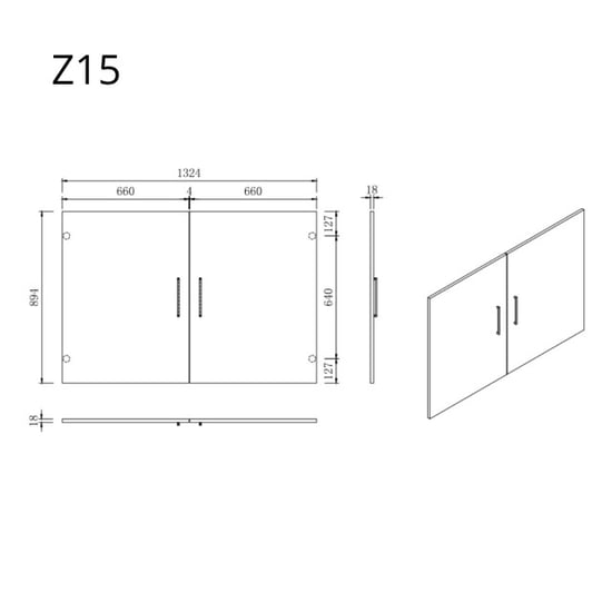 Wasophoogte Wasmachine kast deur module z15 – Ébène zwart - Image 2