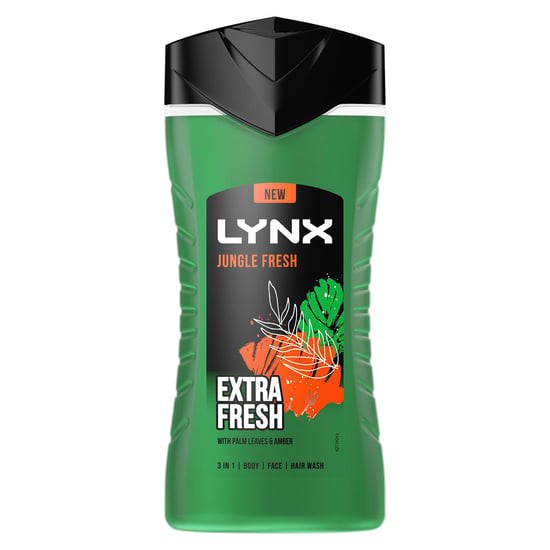 Lynx 3 in 1 Body, Face & Hair Wash Shower Gel Extra Fresh Jungle Fresh 225ml - Image 1