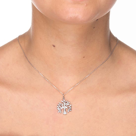 Luxenter berto-halsband i 925 sterlingsilver och glänsande zirkoner, rodiumpläterad finish - Image 2