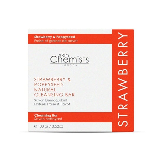skinChemists Strawberry & Anti-Ageing Poppy Seed Cleansing Bar 100g for Fine Lines, Wrinkles, Dullness - Image 3