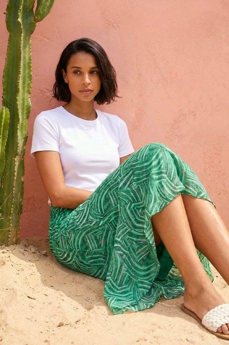 Marked Ruffle Midi Skirt - Image 4