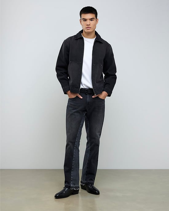 River Island Mens Bootcut Jeans Black Washed Flared Leg - Image 1