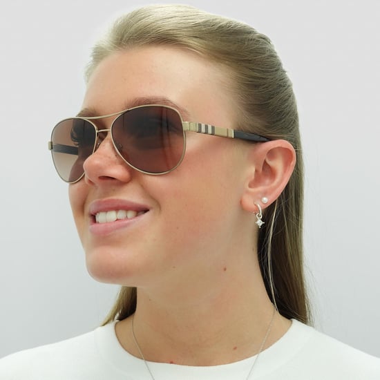 Burberry Aviator Womens Gold Brown Brown Gradient Sunglasses - Image 6