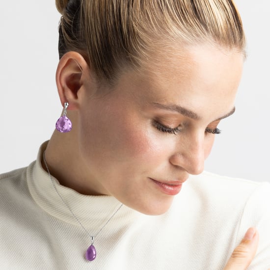 Luxenter zoqoyi-örhängen i 925 sterling silver och morganitzirkoner, rodiumpläterad yta - Image 2