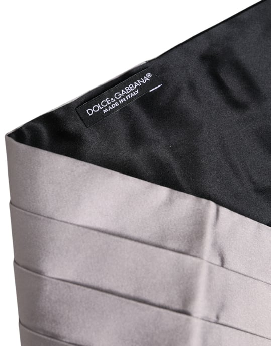 Dolce & Gabbana Grijze Heren Tailleband 100% Zijde Cummerbund - Image 3