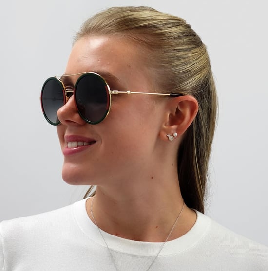 Gucci Sunglasses GG0061S 003 Gold Green and Red Green Gradient - Image 6